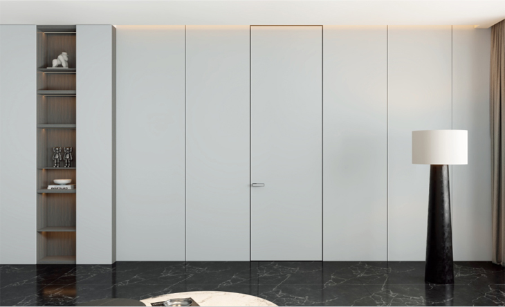 无框铝木门 颜色:云素灰